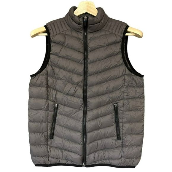 Fabletics Gray Down‎ Blend Puffer Athletic Running Vest Womens L - Picture 1 of 5